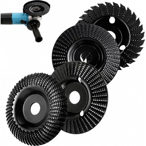 Lot de 4 Disques Abrasifs pour Meuleuse d'Angle de 125 mm avec Arbre de 22 mm, Disque de Ponçage en Carbure de Tungstène pour Bois, Roue Flexible pour Défonceuse à Racines, Fraise à Sculpter (1/5)