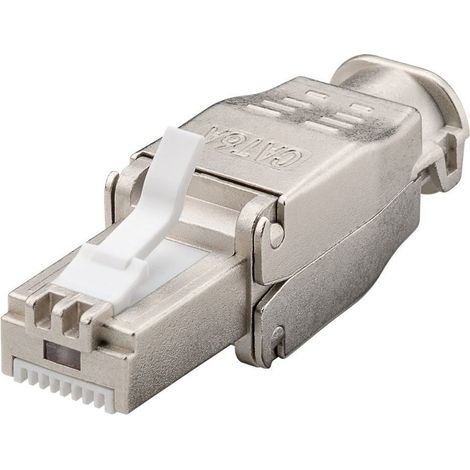 Techly Professional Plug RJ45 Cat.6A Schermato STP Tooless con fermacavo (1/2)