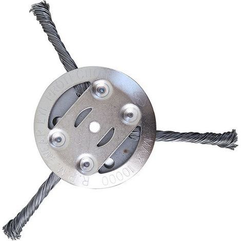 Tête de coupe de 150 mm avec 3 fils d'acier (trou d'arbre de 5,5 mm) – disque de désherbage en fil d'acier pour débroussailleuses et coupe-bordures électriques (accessoire pour le désherbage et l'élim (1/5)