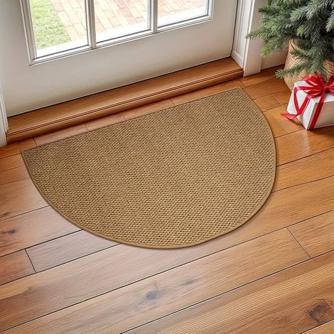Paillasson - 50 x 80 cm - Marron - Tapis anti-poussière semi-circulaire - Tapis de sol - Semi-circulaire - Antidérapant - Lavable (1/5)