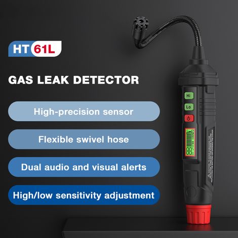 HABOTEST HT61L Détecteur de fuite de gaz portable Testeurs de méthane combustible Analyseur de concentration de gaz portable avec affichage numérique Compteur multifonctionnel Outils de fuite Alarme s (1/5)