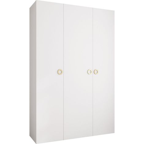 Armario Hartford 544, Blanco, 246x160x42cm, Puertas de armario: Con bisagras, Número de estantes: 7 (1/5)
