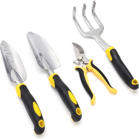 Kit de 5 outils de jardin robustes en aluminium pour plantation et taille (1/5)