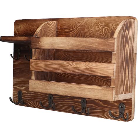 Étagère Murale Vintage en Bois pour Salon et Bureau, Rangement Créatif Polyvalent (1/5)