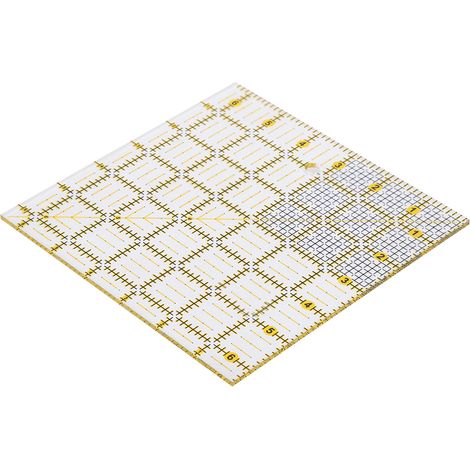 Règle carrée de patchwork et de couture, outil de couture, règle en plastique de présentation 16 x 16 cm (1/5)