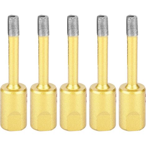 5 Forets Diamantés pour Carrelage, Granit, Porcelaine - Fraise Couronne 6mm pour Meuleuse d'Angle (1/5)