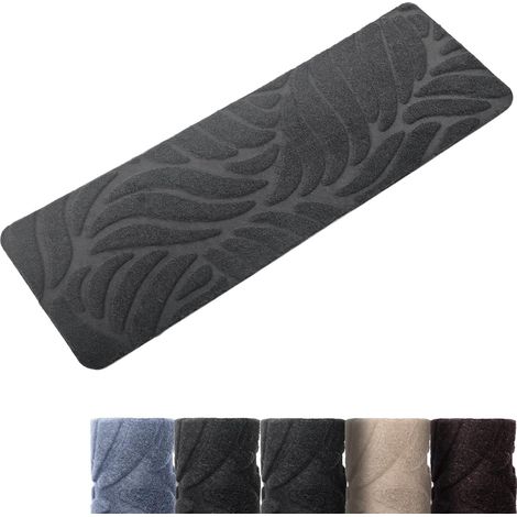 Tapis d'Escalier Antidérapant, Lot de 15 Marchettes d'Escalier Autocollantes Intérieur, Moquette Escalier Réutilisable Découper pour Protéger Animaux, Seniors, Enfants (Gris Foncé, 55x19 cm) (1/5)