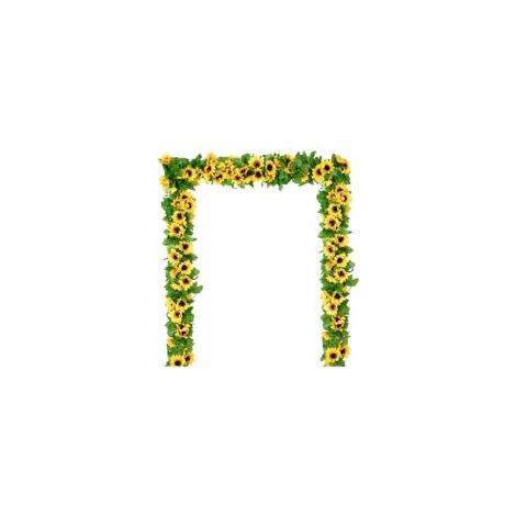 Guirlande de tournesols artificiels, vigne de tournesols en soie, fleurs artificielles à feuilles vertes, décoration de table de mariage, 4 pièces (1/5)