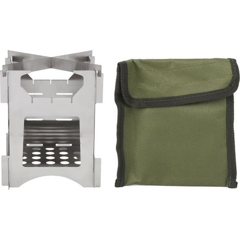 Bois pliant portatif d'acier inoxydable Mini cuisinière à combustion pour Camping en plein air voyage randonnée pique-nique. (1/5)