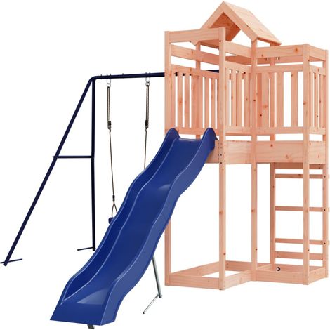 Aire de jeux d'extérieur balançoires toboggan portiques robuste jeux jardin 291 x 373 x 238 cm bois massif de douglas (1/5)