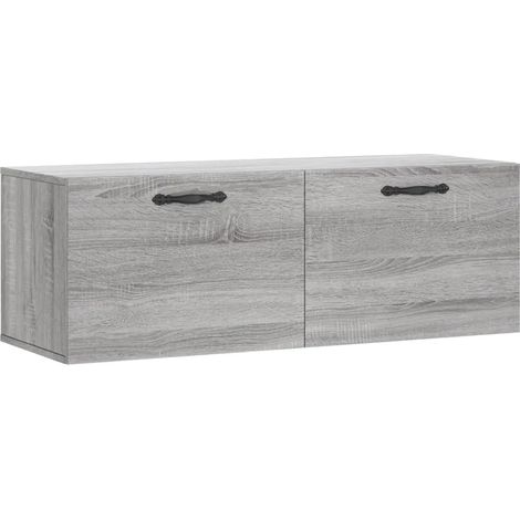 Armoire murale sonoma gris rangement pratique 100 x 36,5 x 35 cm en bois d'ingénierie gris (1/5)