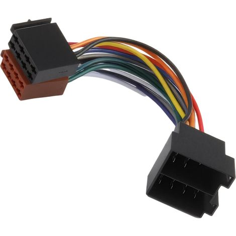 Adaptateur autoradio ISO 16 broches pour VW, Fiat, Mercedes et Renault – Câble de connexion universel avec borne 15/30 pour corriger la polarité et faciliter l'installation (1/5)