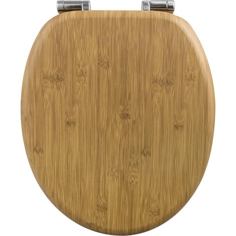 Tapa de inodoro de madera MDF, con mecanismo de cierre suave y cierre lento para asientos de inodoro en forma de O y bisagras. (1/5)