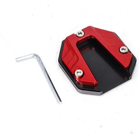 (rouge)Rallonge de béquille latérale en alliage d'aluminium pour scooter, moto ou vélo : base élargie antidérapante, puissance maximale (1/4)