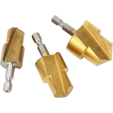 Alésoir de Tuyau en PVC 3 Pièces, Outils de Plomberie D'Alésoir de Raccord de Tuyau en Plastique PVC, Forets D'alésage de Tuyau Robustes