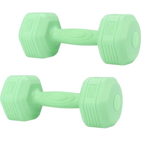 Youyijia Trintion 2  2kg Dumbbells Set Dumbbells Coating Strength Training Workout Fitness (Green) (1/5)
