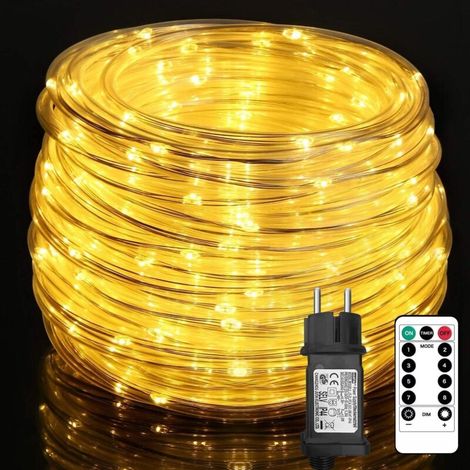 10m long LED light tube with 100 LEDs, waterproof, warm white, suitable for indoor and outdoor use, ideal for parties, weddings and Christmas, decorative lighting with 8 modes and adjustable brightnes (1/5)