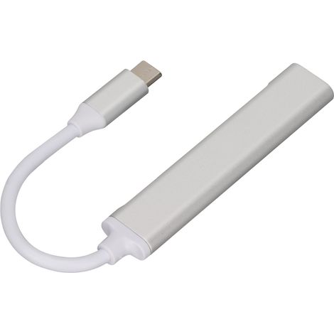 Hub USB-C 4 en 1, station d'accueil USB portable, légère et haute vitesse pour clavier, imprimante, téléphone portable et tablette (argenté) (1/5)