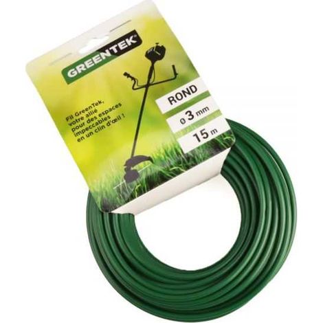 Fil débroussailleuse Greentek rond 3 mm x 15 m (1/4)