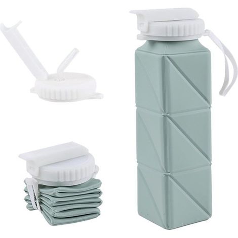 Borraccia pieghevole in silicone, tazza pieghevole da campeggio, borraccia pieghevole, borraccia sportiva, tazza portatile per ciclismo, viaggi e campeggio (1/5)