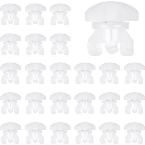 CCYKXA Curtain Track Rollers, 20 PCS Curtain Rod Stops, Curtain Rod End Caps, Plastic Drapery Rail Slider, Replacement Accessories (1/5)