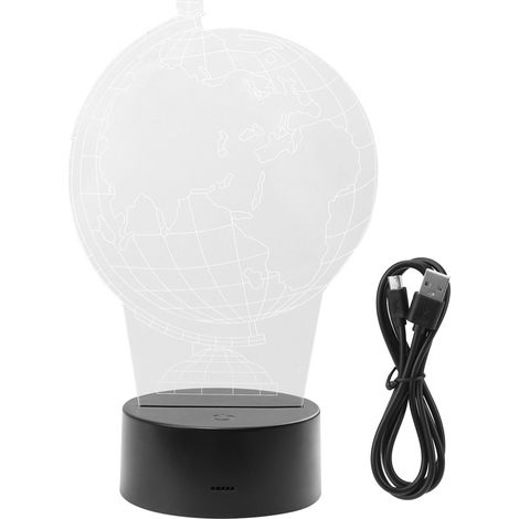 Mini globe luminaire optique 7 couleurs LED, lampe de nuit décorative pour maison, cadeau idéal (1/5)
