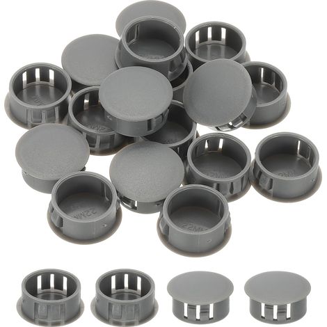 [JAMAIS UTILISÉ]Bouchons en plastique pour trous, lot de 34 pièces, 25 mm (1 pouce), bouchons en plastique pour vis, clips, œillets, pour fixation de câbles sur bureau, gris (1/4)