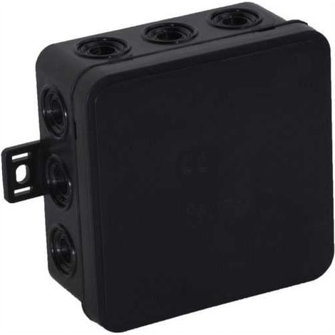 Caja de montaje en superficie, hermética IP54, de encaje a presión, negra, 80x85x41 Viplast 03605