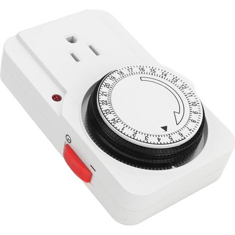 Minuterie mécanique pour prise de courant, cycle de 24 heures, 3 broches, 2 modes, indicateur lumineux, prise américaine 125 V pour éclairage (1/5)