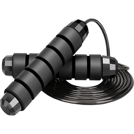 Corde à sauter ajustable pour le fitness, corde à sauter rapide et anti-nœuds pour enfants, poignée en mousse (1/5)