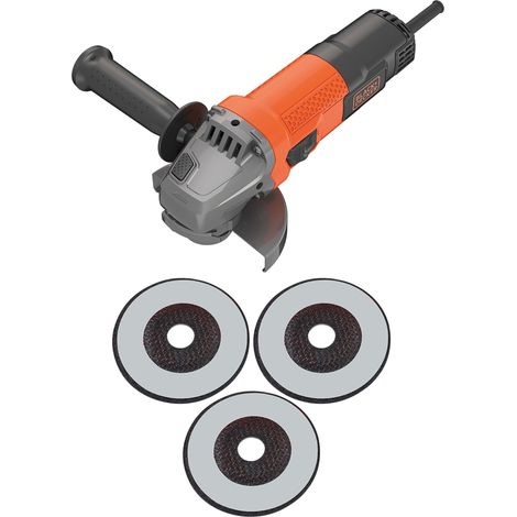 Black + Decker beg110 a3-qs Smerigliatrice 3 dischi, 750 W, Nero, 115 mm (1/4)