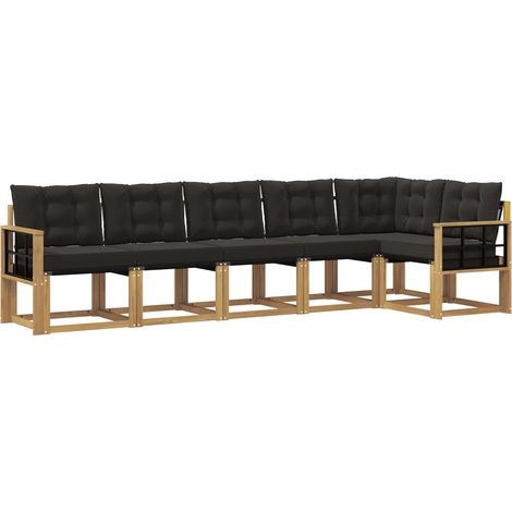 Outdoor Sofa Set with Cushion 6 pcs White and Black vidaXL (1/5)
