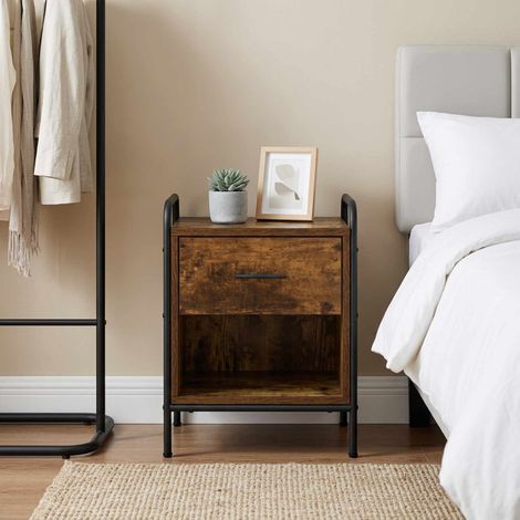 vidaXL Bedside Cabinet Smoked Oak 40 x 30 x 50 cm Engineered Wood (1/5)