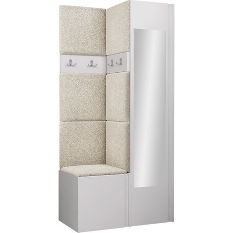 Conjunto para recibidor Pinis XXV, Abriamo 3, 186x82x46cm, Espejo, Aglomerado laminado, Tapiz, Colocada, Montada en la pared