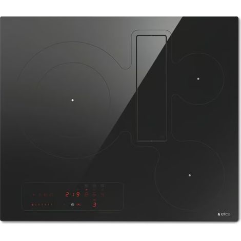 Table de cuisson aspirante induction 60cm 3 feux 7400w noir - Elica - PRF0187245 (1/4)