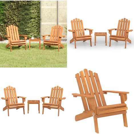 Ensemble de salon de jardin Adirondack 3 pcs bois acacia solide - ensemble de salon de jardin - ensembles de salon de jardin - Home & Living (1/5)