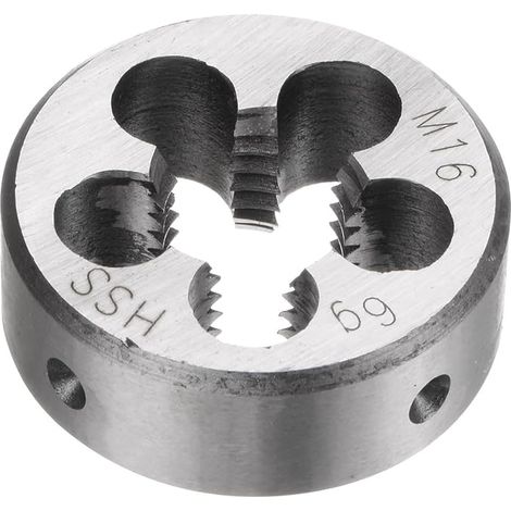 Terrajas redondas de rosca QUARKZMAN, rosca métrica M16 x 2 (derecha), herramienta de reparación de terraja de corte de tornillos de acero rápido (HSS) (1/5)