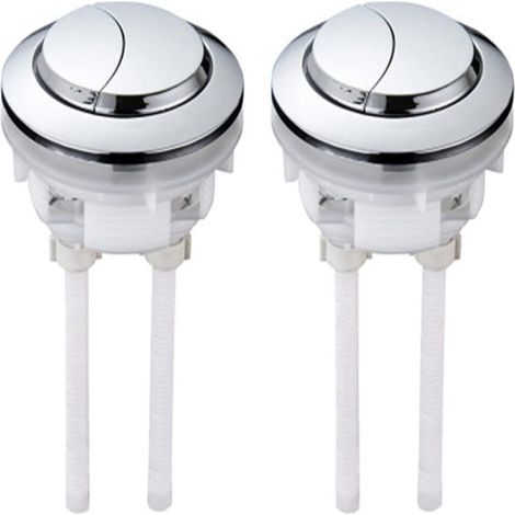 Bouton de Chasse d’Eau Rond Double Pression Réglable, Diamètre 58/68 mm, Lot de 2, Pour WC, Accessoire Remplacement (1/5)