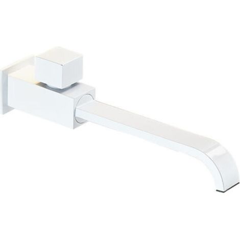 Robinet de Buanderie Monté au Mur , Bec Long Rotatif 180° pour Évier de Service et Bac à Laver, Laiton Massif Épais, Finition Blanc Ivoire, Eau Froide Uniquement (1/5)