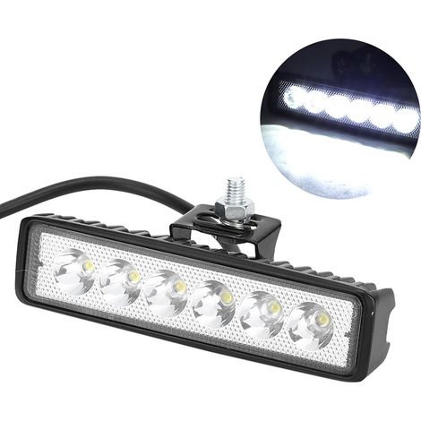 Feux de travail LED 12V 18W 6 LEDs Noir IP67 Phare de jour pour Voiture Modification (1/4)