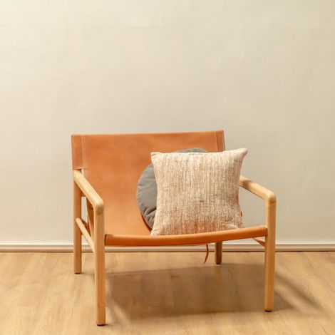 Housse de Coussin en Coton Naturel Non Traité Beige Fait Main 40x40 cm ou 50x50 cm - PANGIVO (1/4)