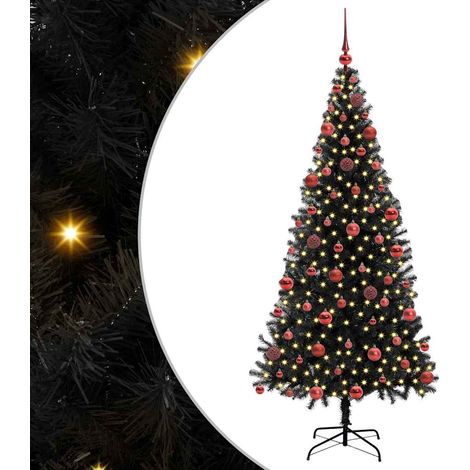 Sapin de Noël, Arbre de Noël Noir 180 cm PVC SH38415 (1/5)