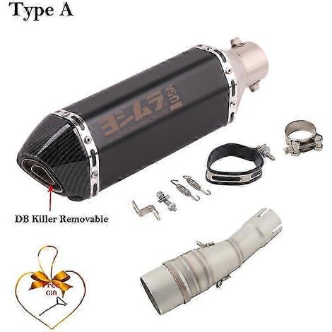 Système d'échappement pour moto, silencieux modifié, tube intermédiaire en fibre de carbone, 51 mm, pour Yamaha Xmax 250, 300, Xmax250, Xmax300, 2017 - (Type A) (1/5)