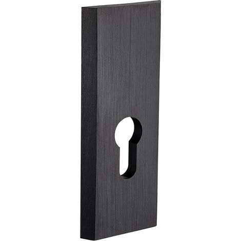 Placa rectangular negra para manija de puerta FLOKO