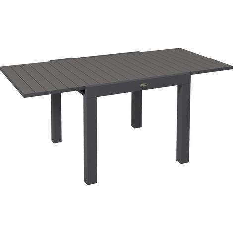 Table de jardin extensible en aluminium gris 81/162 x 80 x 75 cm pour balcon et jardin (1/5)