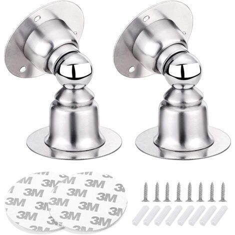 2 Pack Magnetic Door Stops, Stainless Steel Door Stops with 3M Double-Sided Tape or Screws (1/5)