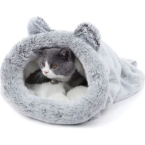 1 Lit Chat Dôme Igloo,En peluche,Confortable et Chaud,Pour Chat Tout Taille et Petit Chien,55x55cm