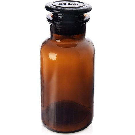 Contenitore per alimenti in vetro marrone con tappo a collo largo da 250 ml (1/5)