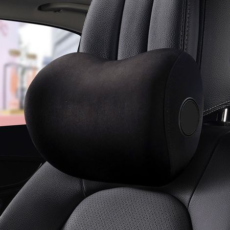 Appuie-tête de siège auto en mousse à mémoire de forme, coussin de soutien pour la nuque, oreiller pour siège auto ou bureau, noir (1/5)