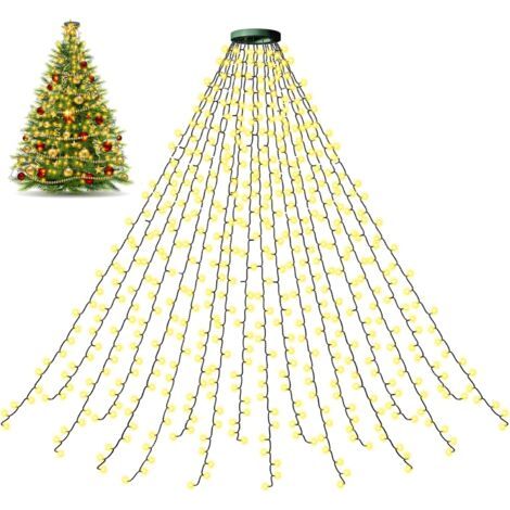 Guirlande Lumineuse Sapin Noel,2M x 16 Guirlandes Chaîne Lumineuse 400 LED 8 Modes IP44 Exterieure et Interieur Décoration adaptée à un arbre de 150-240cm pour décorer la maison de jardin de sapin (1/5)